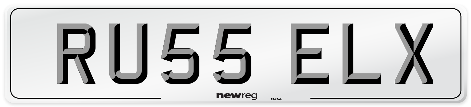 RU55 ELX Number Plate from New Reg